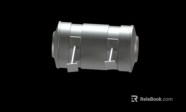 3D Rendering of Metal Cylindrical Mechanical Part With Symmetrical Structure 3d model 