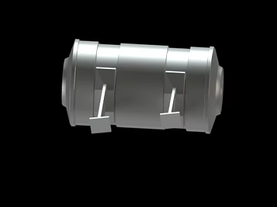 3D Rendering of Metal Cylindrical Mechanical Part With Symmetrical Structure 3d model