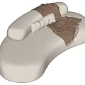 Multi-person sofa cream wind 3d model