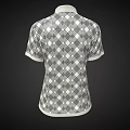 Gray And White Diamond Pattern Collared Short Sleeve Polo Shirt Design