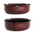 Round Modern Coffee Tables in Various Colors with Divided Sections and Leather Like Material