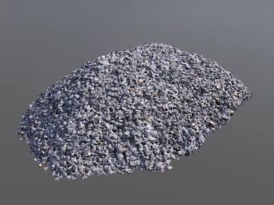 Pile of Natural Stones and Wood Chips for Landscaping and Construction Use 3d model