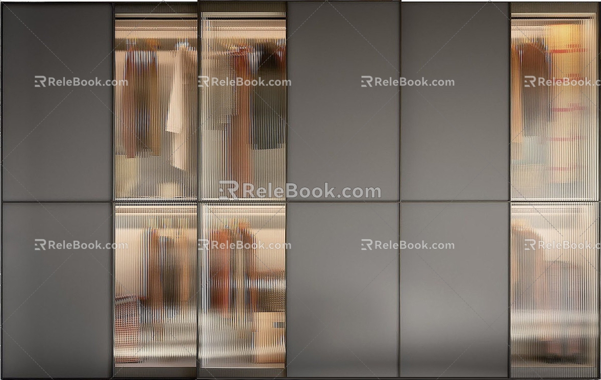 Wardrobe Master Bedroom Wardrobe Locker Clothes Fashion Simple 3d model