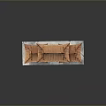 Traditional Chinese Archway Model With Orange Multi Layered Roofs And Stone Base