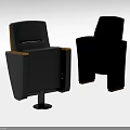 Modern Dual Colored Theater Seats With Black Leather Brown Velvet Upholstery And Armrests