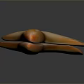 Abstract Orange And Black Sculpture With Unique Shape And Smooth Surface 3d model