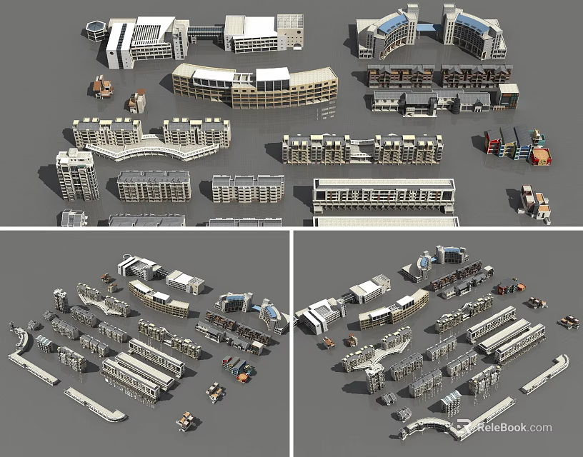 Various School Buildings Including Classroom Structures And Campus Facilities 3d model
