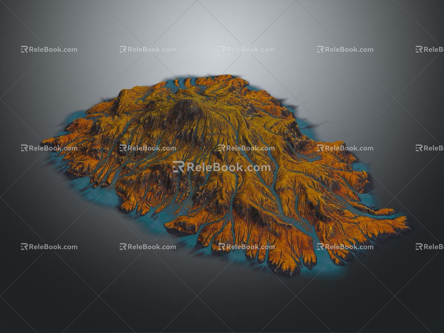 Geography, topography, mountain shape, ridge, ridge, valley, mountain range, canyon, geomorphology, mountain peak, mountain body 3d model