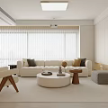 Modern Living Room Interior Design With White Sofa Throw Pillows Round Coffee Table Accent Chair