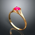 Stylish Gold Ring With Red Gemstone Simple Design Daily Wear Accessory