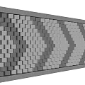 Modern Decorative Wall Design With Geometric Cube Pattern And Gray Textured Surface 3d model