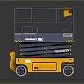 Yellow And Blue Compact Haulotte Mobile Scissor Lift With Elevated Work Platform And Guardrails
