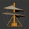 Innovative Modern Multi layered Structure With White Canopy And Orange Base