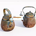 Vintage Copper Teapots With Hammered Texture And Classic Design For Tea Ceremony