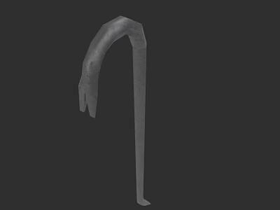 Ancient Sickle Weapon Design with Curved Blade and Long Metal Handle 3d model