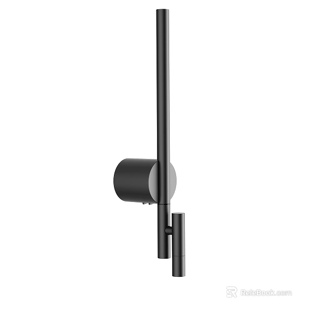 Modern Black Wall Light With Minimalist Design Round Body And Sleek Lines 3d model 