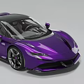 Purple Sports Car With Sleek Modern Design Black Roof And Stylish Wheels