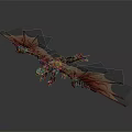 Mythical Dragon Character And Mythical Creature With Red Body Large Wings And Detailed Scales