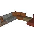 Modern Modular Sectional Sofa With Multiple Color Tones And Contemporary Design 3d model