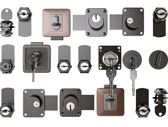 Modern lock key lock cylinder filing cabinet file cabinet lock iron lock hardware 3d model