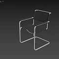 Elegant Modern Chrome Cantilever Single Chair With Breathable Black Mesh Seat Back And Padded Armrests