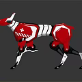 Robotic Dog Red White Design With Cross Symbol For Rescue Operations 3d model