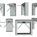 Public Facility Tripod Turnstiles With Different Designs For Access Control Security 3d model