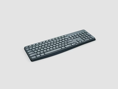 Sleek Full Size Computer Keyboard with Comfortable Key Layout and Durable Design 3d model