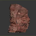 Red Rock Terrain With Gradually Increasing Size And Textured Surface On Black Reflective Base 3d model