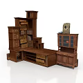Wooden Multifunctional Storage Furniture With Drawers Cabinets Shelves And Decorative Display Item
