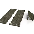 Rustic Natural Fiber Outdoor Furniture With Long Woven Mats And Small Stool