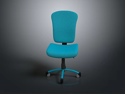Turquoise Office Chair With Mesh Backrest Adjustable Design And Swivel Wheels 3d model