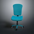 Turquoise Office Chair With Mesh Backrest Adjustable Design And Swivel Wheels