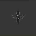 Futuristic Aircraft with Modern Geometric Shapes and Illuminated Blue Accent Lights in Sci Fi Style