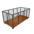 Heavy Duty Mobile Platform Cart With Metal Railings And Wooden Base