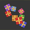 Colorful Gift Boxes With Golden Bows As Decorative Daily Life Supplies
