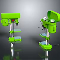 Green Electric Drill Presses With Stable Base Worktable And Open Top Cover
