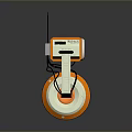 Modern Computer Controlled Wheeled Robot With Camera Antenna And Orange White Design 3d model