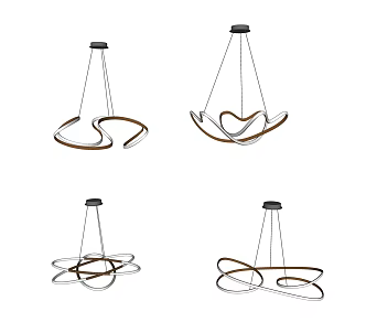 Modern chandelier metal chandelier combination 3d model