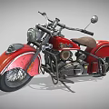 Vintage Red Motorcycle With Brown Seat Chrome Headlight And Classic Body Design