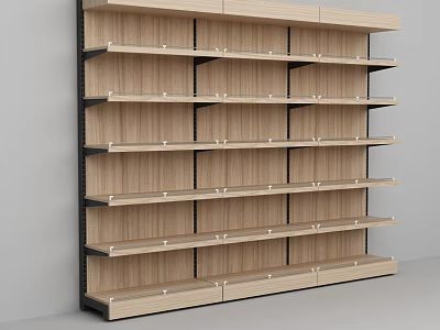 Modern Wooden Shelving Unit With Multiple Layers For Display And Storage 3d model