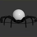 Silver Spider Shaped Equipment With Multiple Metal Legs Large Sphere And Black Components