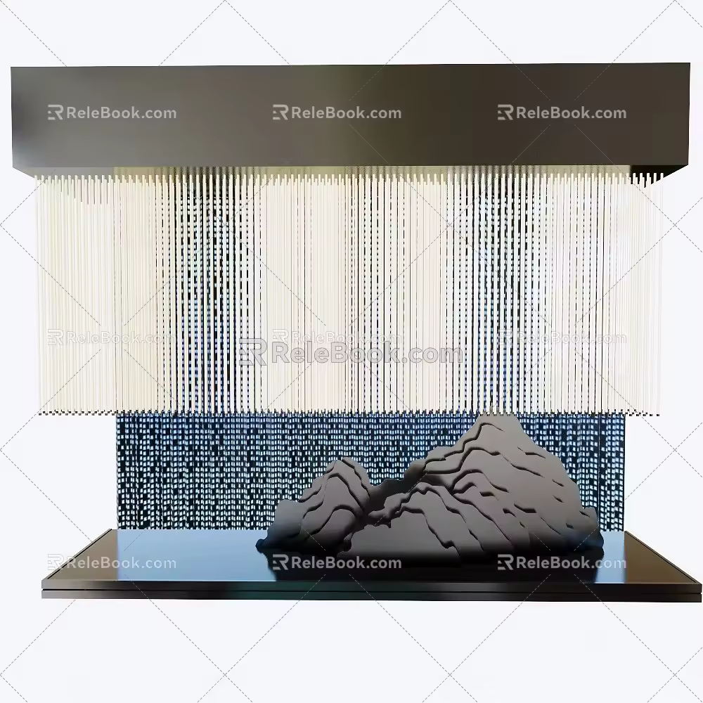 Modern crystal chandelier large crystal lamp background decoration 3d model