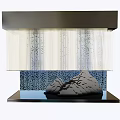 Modern crystal chandelier large crystal lamp background decoration 3d model