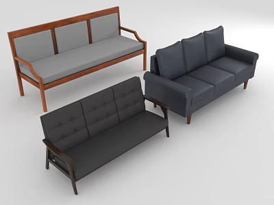 Multi Person Sofa Designs With Wooden Frames And Fabric Upholstery For Living Spaces 3d model