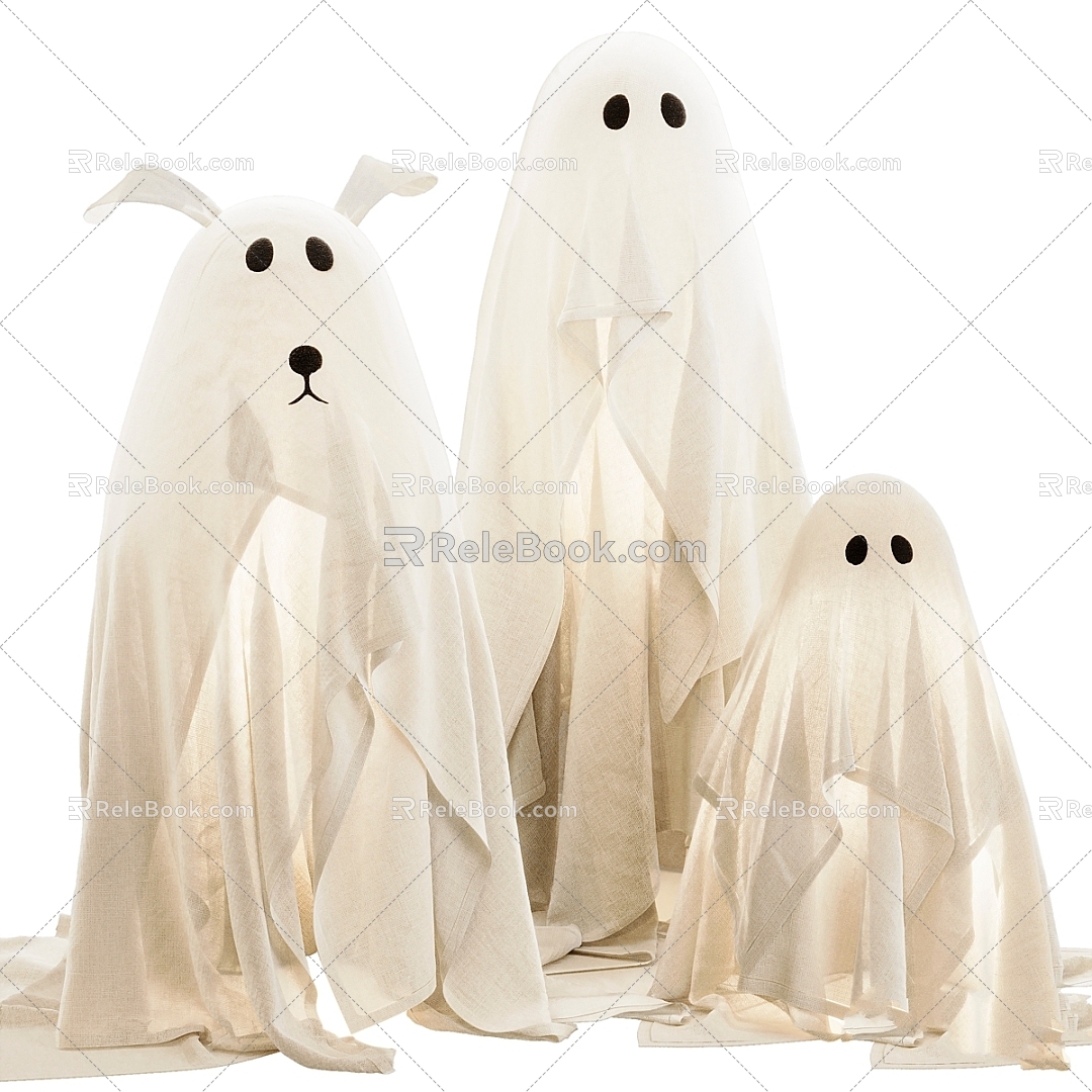 Dog Ghost Halloween Holiday Decoration 3d model