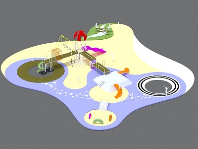 Modern Children's Play Area Children's Activity Venue 3d model