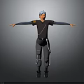 White Haired Character In Brown Outfit Standing With Fantasy Creature In Extended Arms Pose