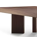 Modern Walnut Wooden Coffee Table With Simple Design And Four Legs 3d model