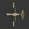 Camouflage Military Airplane Model With Four Engines And Detailed Design